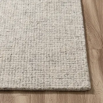 8' Beige And Brown Wool Abstract Hand Tufted Runner Rug