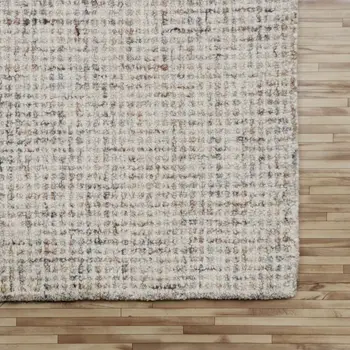 5' X 7' Beige and Brown Wool Abstract Hand Tufted Area Rug