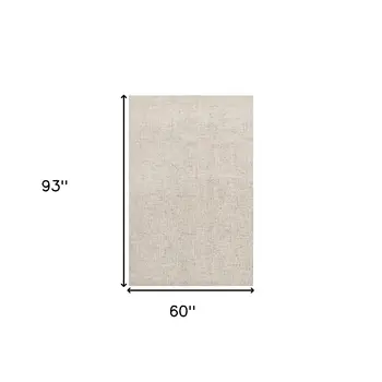 5' X 7' Beige and Brown Wool Abstract Hand Tufted Area Rug
