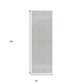 8' Blue And Ivory Wool Abstract Hand Tufted Runner Rug