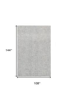 9' X 12' Blue and Ivory Wool Abstract Hand Tufted Area Rug