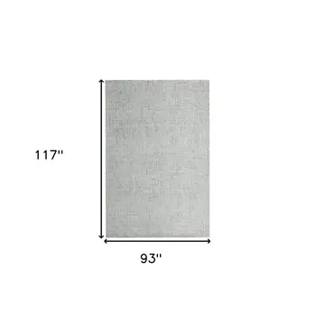 8' X 10' Green and Ivory Wool Checkered Hand Tufted Area Rug