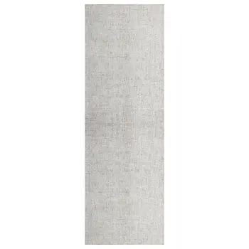 8' Gray And Ivory Wool Checkered Hand Tufted Runner Rug