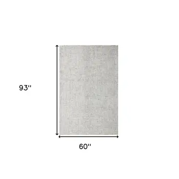 5' X 7' Gray and Ivory Wool Checkered Hand Tufted Area Rug
