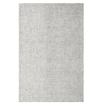 9' X 12' Gray and Ivory Wool Checkered Hand Tufted Area Rug