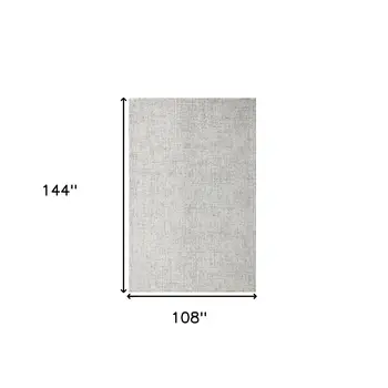 9' X 12' Gray and Ivory Wool Checkered Hand Tufted Area Rug