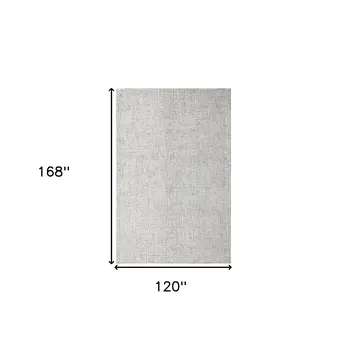 10' X 14' Gray and Ivory Wool Checkered Hand Tufted Area Rug