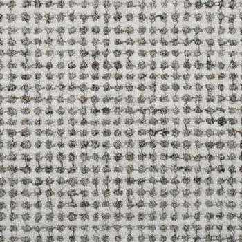 10' X 14' Gray and Ivory Wool Checkered Hand Tufted Area Rug
