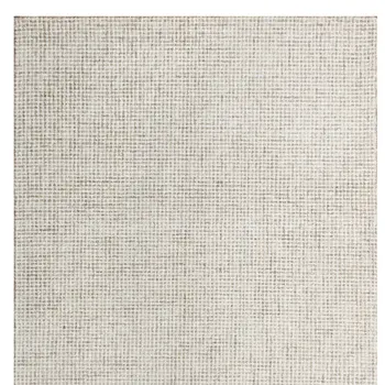 5' X 7' Beige and Ivory Wool Checkered Hand Tufted Area Rug