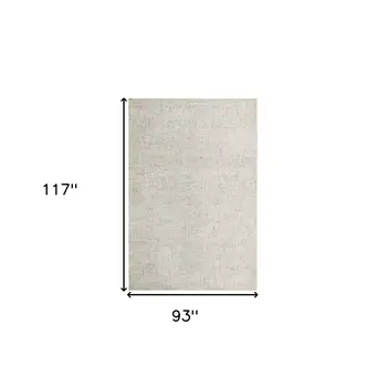 8' X 10' Beige and Ivory Wool Checkered Hand Tufted Area Rug