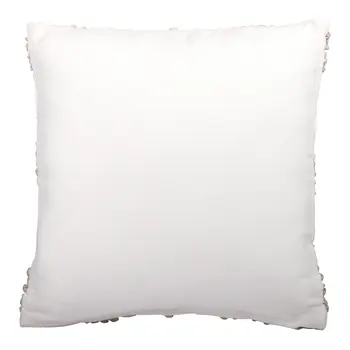 20" White and Natural Diamond Throw Pillow
