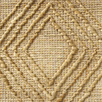 22" X 22" Brown Jute Diamond Throw Pillow