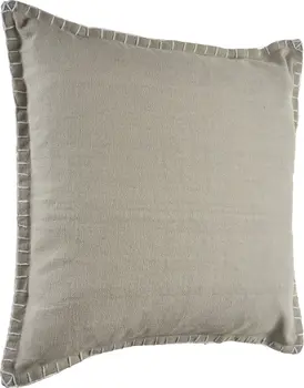 Set of Two Light Gray Cotton Throw Pillow