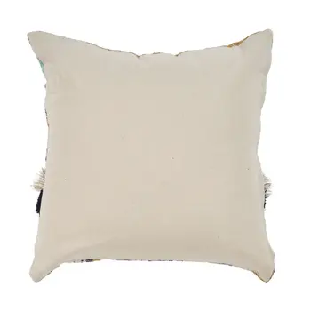Set of Two Blue Striped Cotton Throw Pillow With Tassels