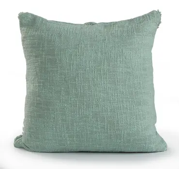 Set of Two Green Diamond Cotton Throw Pillow With Fringe