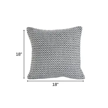 Set of Two Gray Chevron Cotton Throw Pillow
