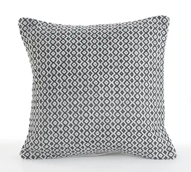 Set of Two Gray Chevron Cotton Throw Pillow