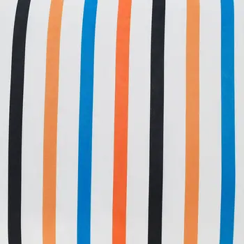 24" X 36" Blue And Orange Striped Pillow Style Pet Bed With Removable Cover
