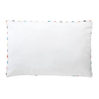 24" X 36" Blue And Orange Striped Pillow Style Pet Bed With Removable Cover