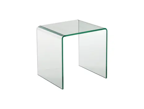 21" Clear Glass Rounded Edge End Table