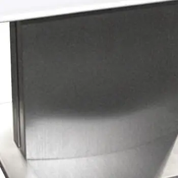 22" White And Silver Marble And Metal Square Pedestal End Table