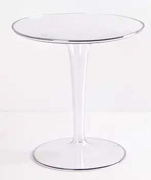 20" Clear Heavy Duty Plastic Indoor Outdoor Round Pedestal End Table