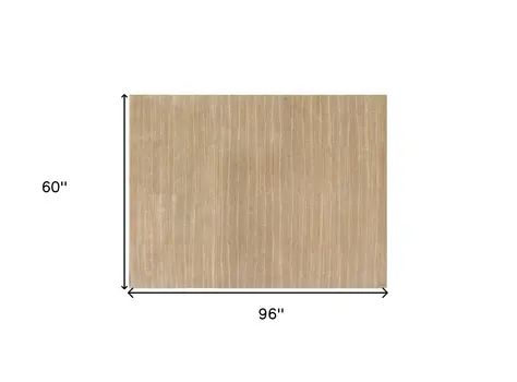 5' X 8' Beige Wool Abstract Hand Loomed Area Rug