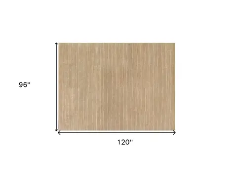 8' X 10' Beige Wool Abstract Lines Hand Loomed Area Rug