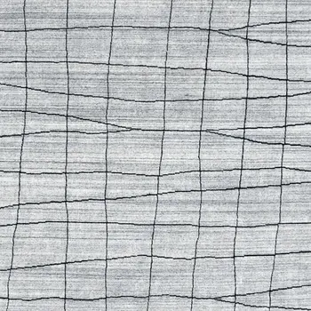 8' X 10' Gray and Black Wool Abstract Geometric Hand Loomed Area Rug