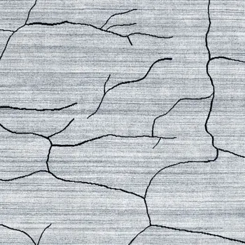 6' X 9' Gray and Black Abstract Hand Loomed Area Rug