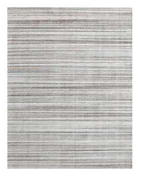 8' X 10' Beige and Gray Wool Blend Abstract Lines Hand Loomed Area Rug