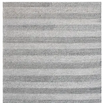 8' X 10' Beige and Gray Wool Blend Striped Hand Loomed Area Rug