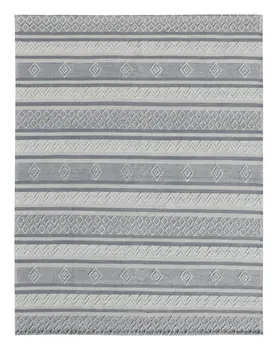 8' X 10' Light Gray and Dark Gray Geometric Hand Loomed Area Rug