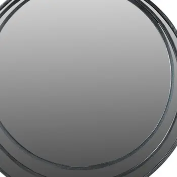 22" Black Round Metal Framed Accent Mirror