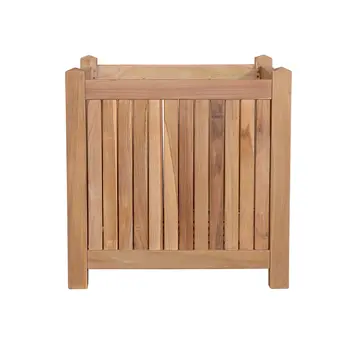 18" Natural Solid Wood Indoor Outdoor Square Planter Box