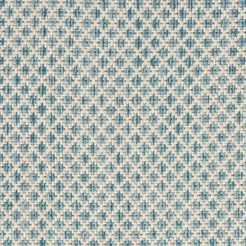3' X 5' Aqua And Ivory Geometric Indoor Outdoor Area Rug