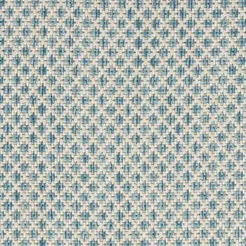 3' X 5' Aqua And Ivory Geometric Indoor Outdoor Area Rug