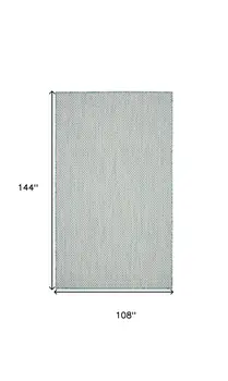 3' X 5' Aqua And Ivory Geometric Indoor Outdoor Area Rug