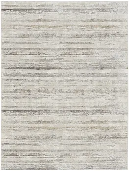 9' X 12' Cream and Gray Abstract Non Skid Area Rug