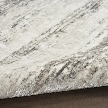 9' X 12' Cream and Gray Abstract Non Skid Area Rug