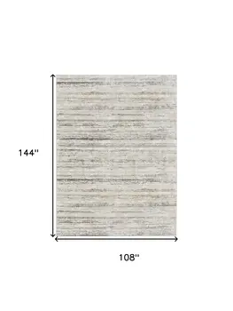 9' X 12' Cream and Gray Abstract Non Skid Area Rug