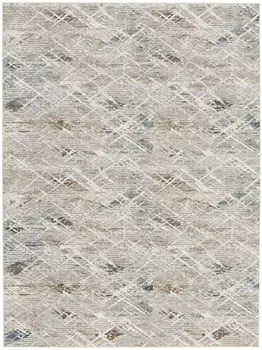 9' X 12' Ivory Brown and Gray Abstract Non Skid Area Rug