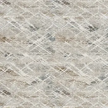 9' X 12' Ivory Brown and Gray Abstract Non Skid Area Rug