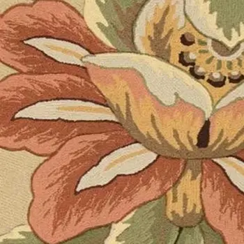 8' X 11' Beige and Red Floral Area Rug