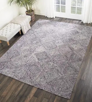 8' X 11' Ivory Black and Gray Wool Geometric Area Rug