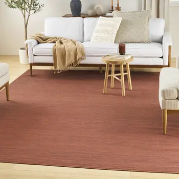 8' X 10' Brick Red Washable Area Rug