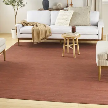 8' X 10' Brick Red Washable Area Rug