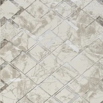 4' X 6' Ivory and Gray Abstract Non Skid Area Rug