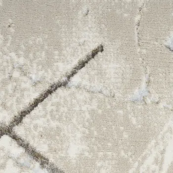 4' X 6' Ivory and Gray Abstract Non Skid Area Rug