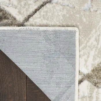4' X 6' Ivory and Gray Abstract Non Skid Area Rug